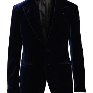 Smokingkavaj velvet peak lapel navy