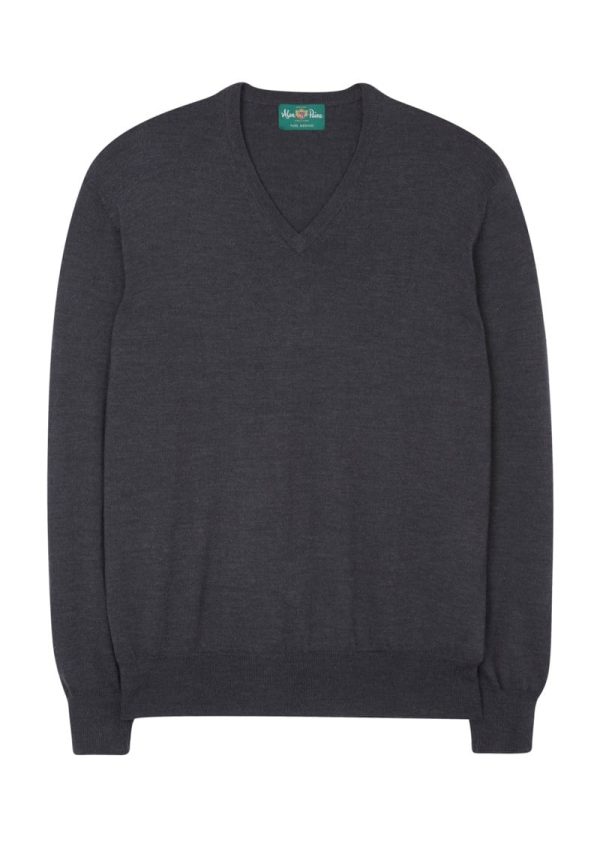 Tröja v-hals millbrook charcoal