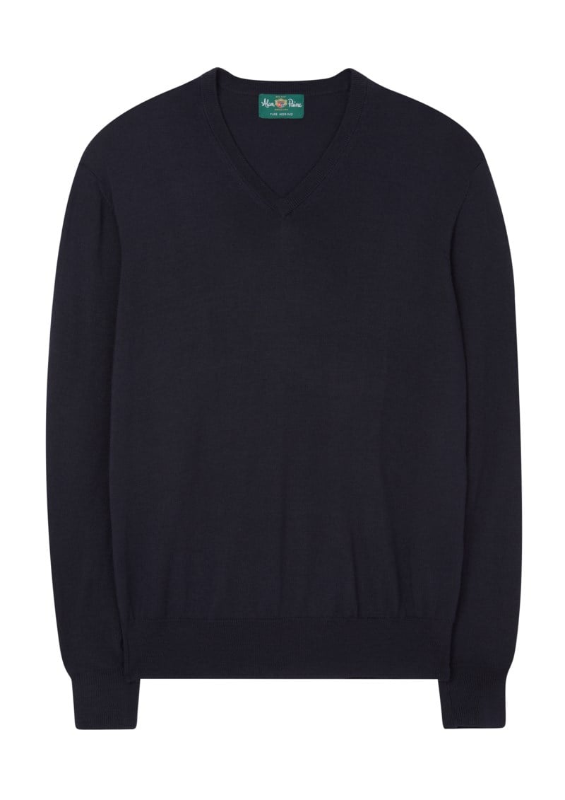 Tröja v-hals millbrook dark navy