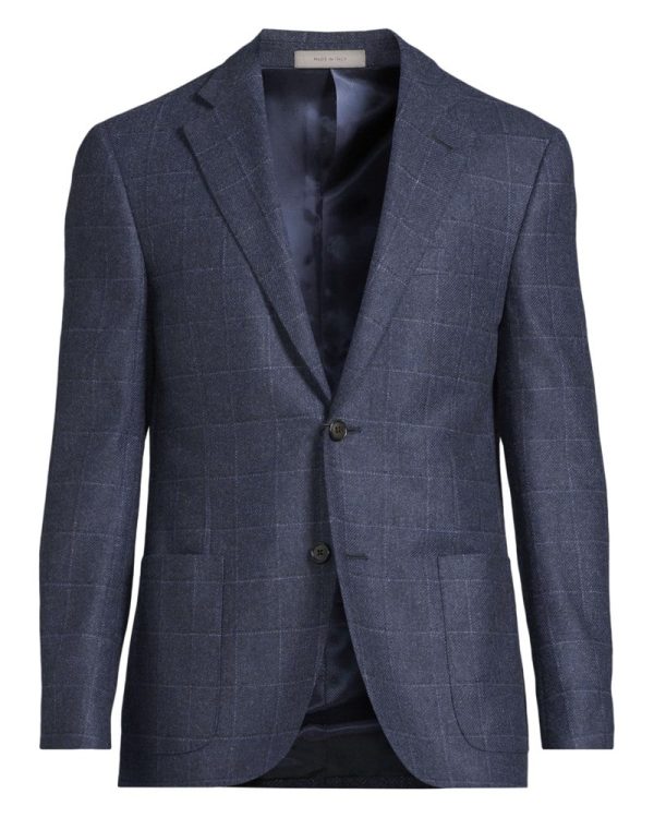 Kavaj 946g76 patch pocket fancy wool cashmere marin