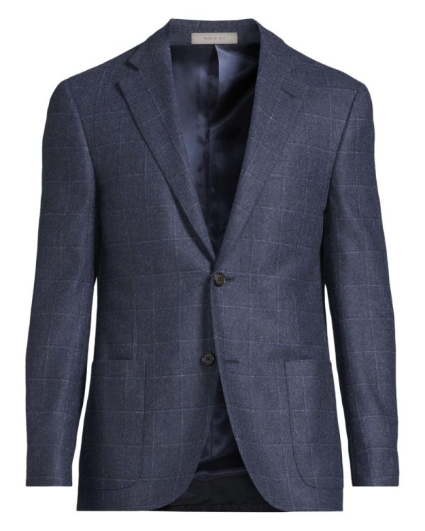 Kavaj 946g76 patch pocket fancy wool cashmere marin