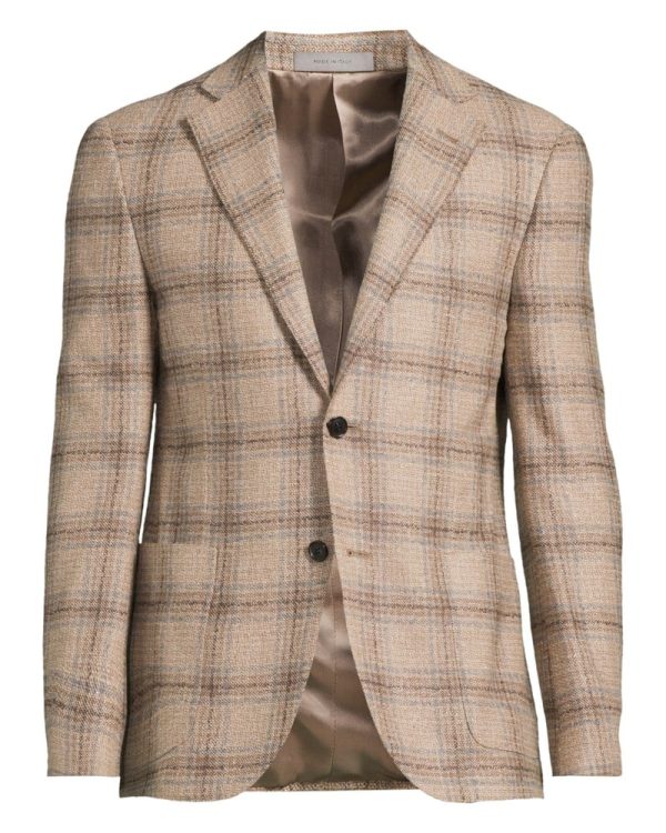 Kavaj patch pocket silk cashmere tweed beige