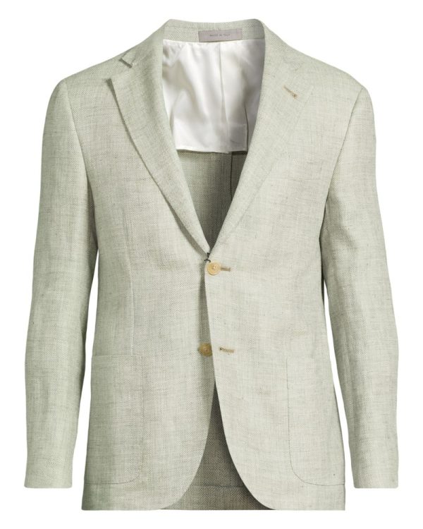 Kavaj patch wool linnen grön