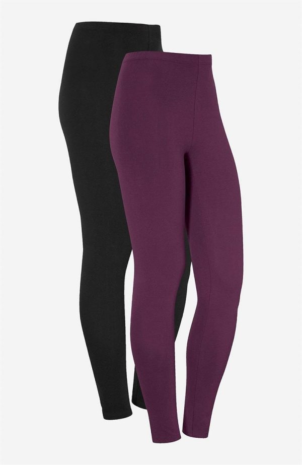Leggings i bomull 2-pack
