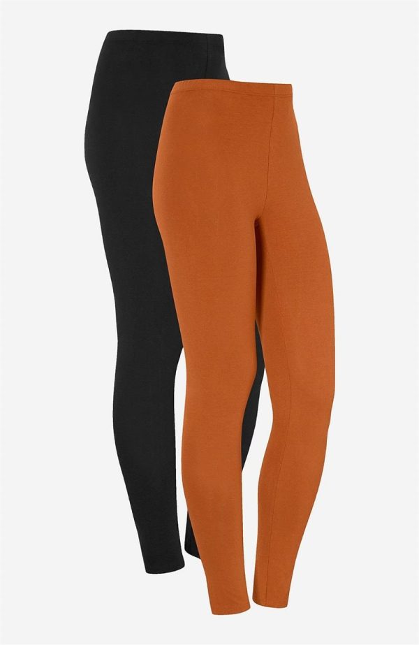 Leggings i bomull 2-pack