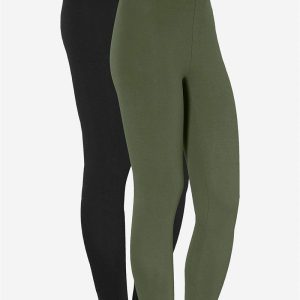 Leggings i bomull 2-pack