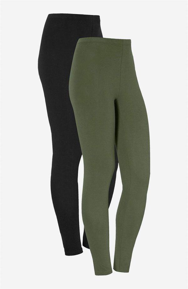 Leggings i bomull 2-pack