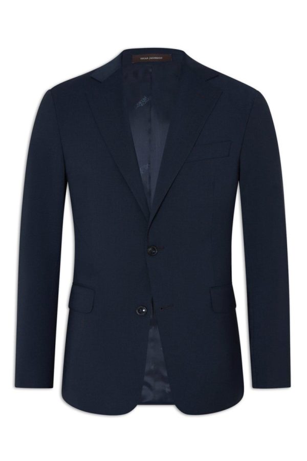 Slim fit microstructure kavaj navy sea