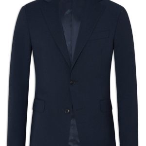 Slim fit microstructure kavaj navy sea