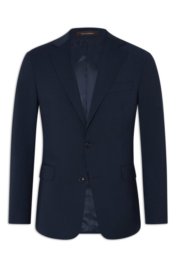 Slim fit microstructure kavaj navy sea